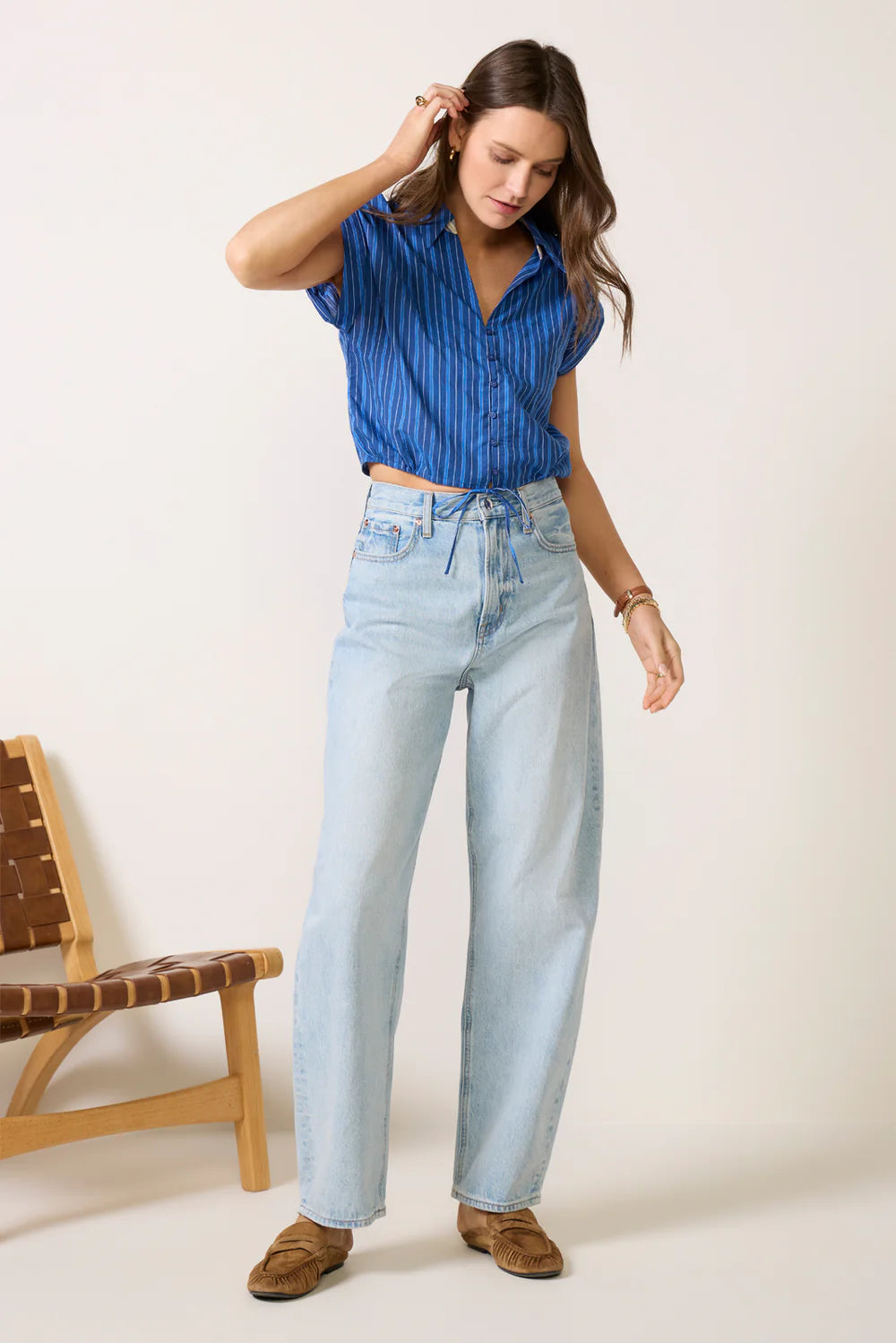 Greylin Farrah Dolman Sleeve Front Tie Top