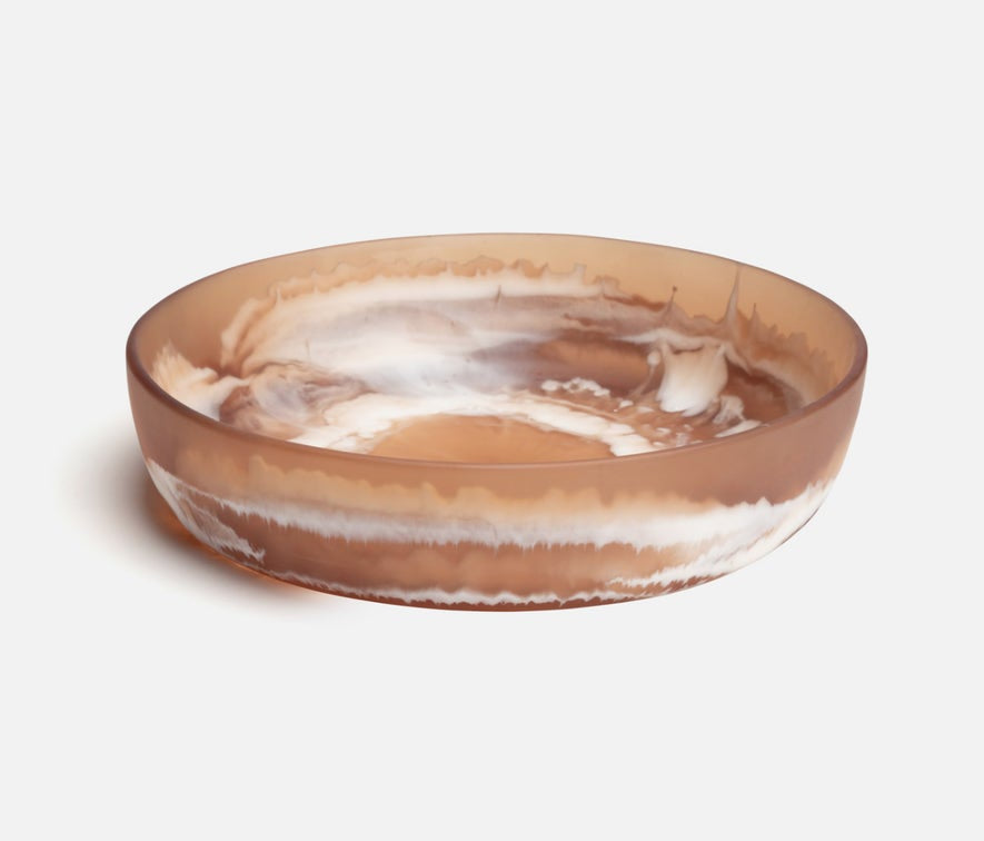 Blue Pheasant Hugo Brown Swirled Large Resin Serving Bowl