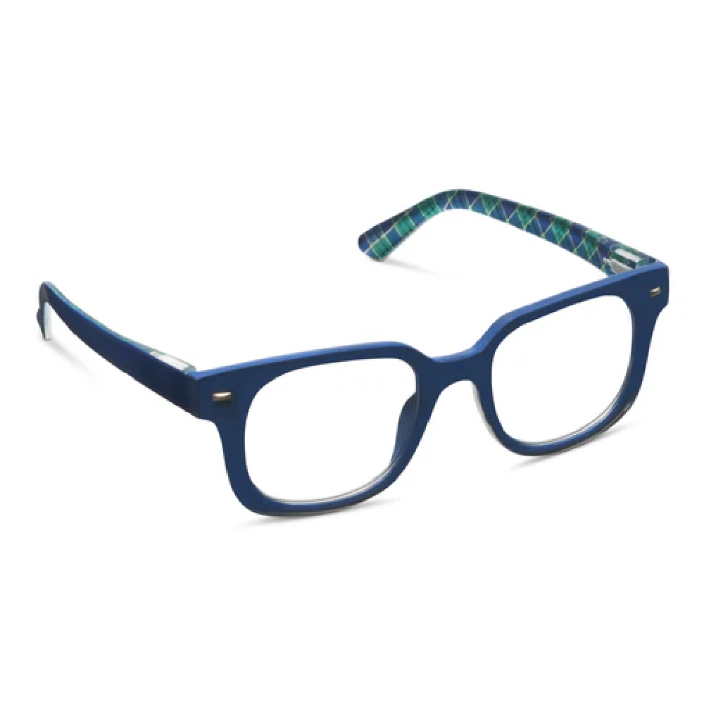 Peepers Glossary Readers Navy/Plaid