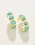 Spartina Maera Hoop Earrings Amazonite 18KT Gold Plated