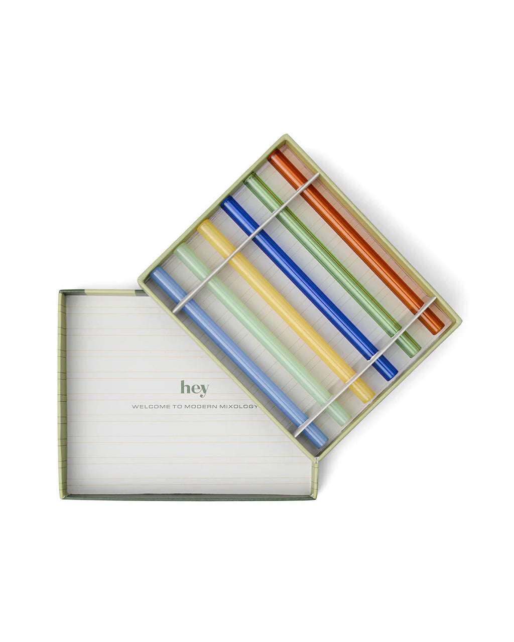 (Heres How) Whistler Straw Set Colored Glass Straws Set Of 6