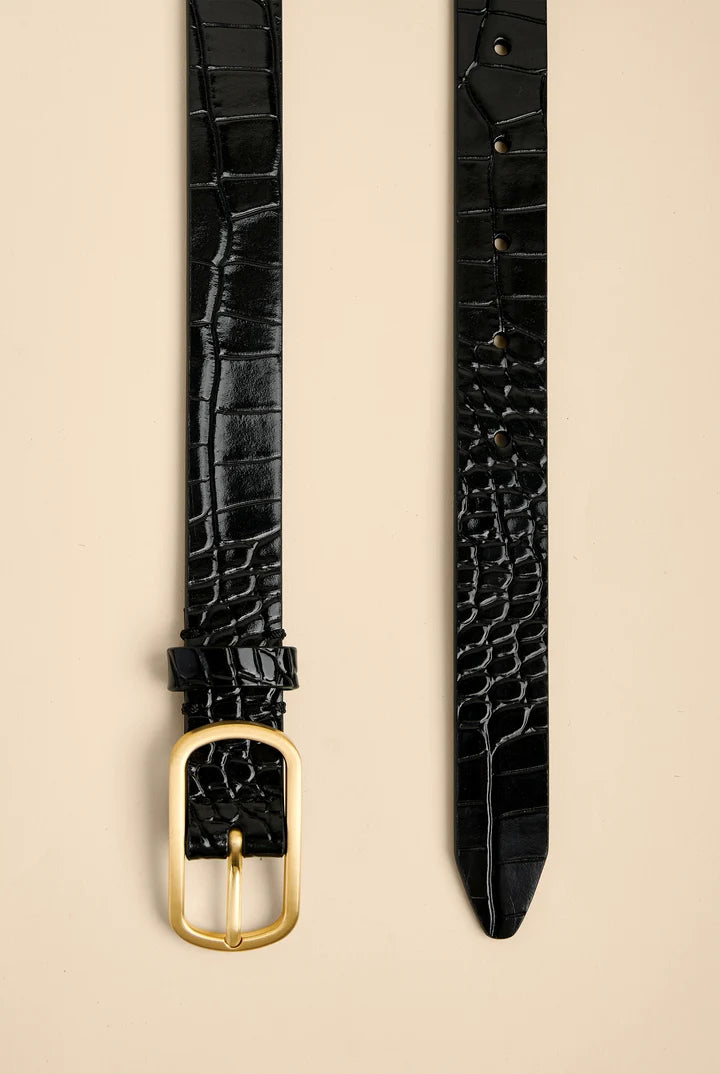 Spartina 449 Siren Thin Belt Croc Black