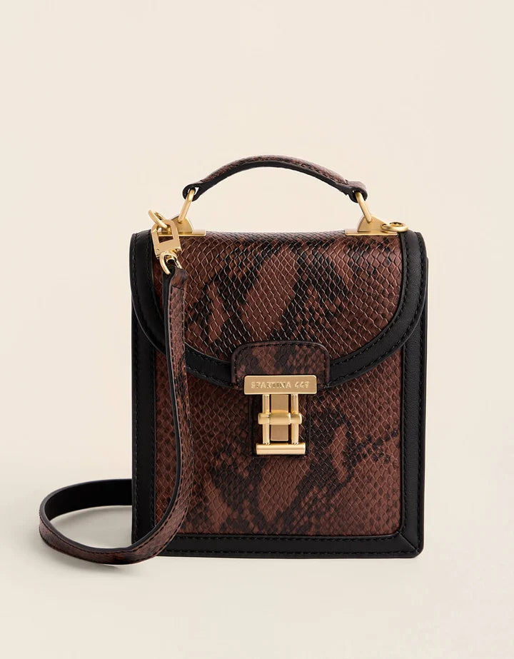 Spartina 449 Siren Case Leather Crossbody Brown Python