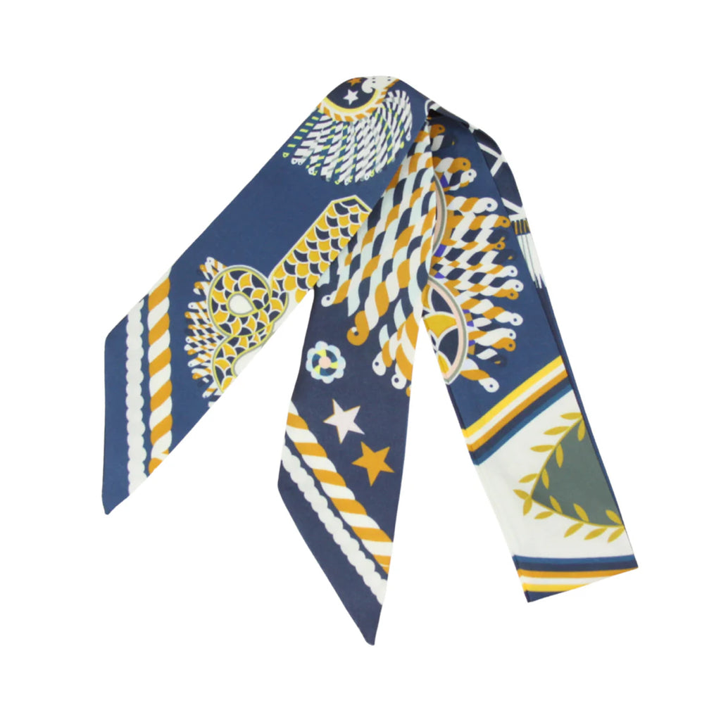 Festive Rainbow Parade Skinny Silk Scarf Twilly