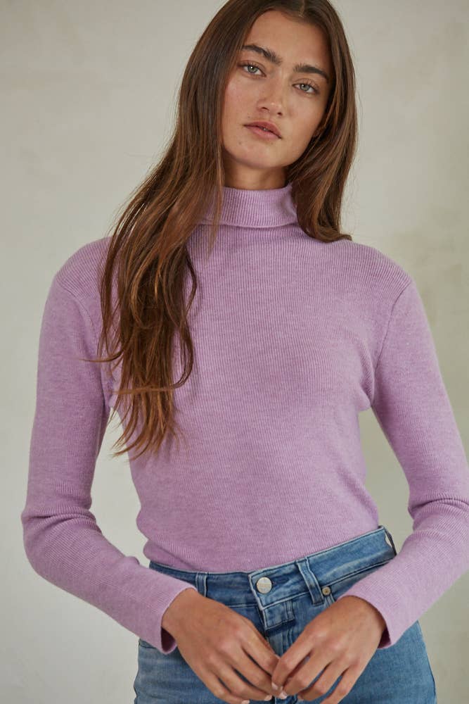 Knit Sweater Turtle Neck Long Sleeve Top