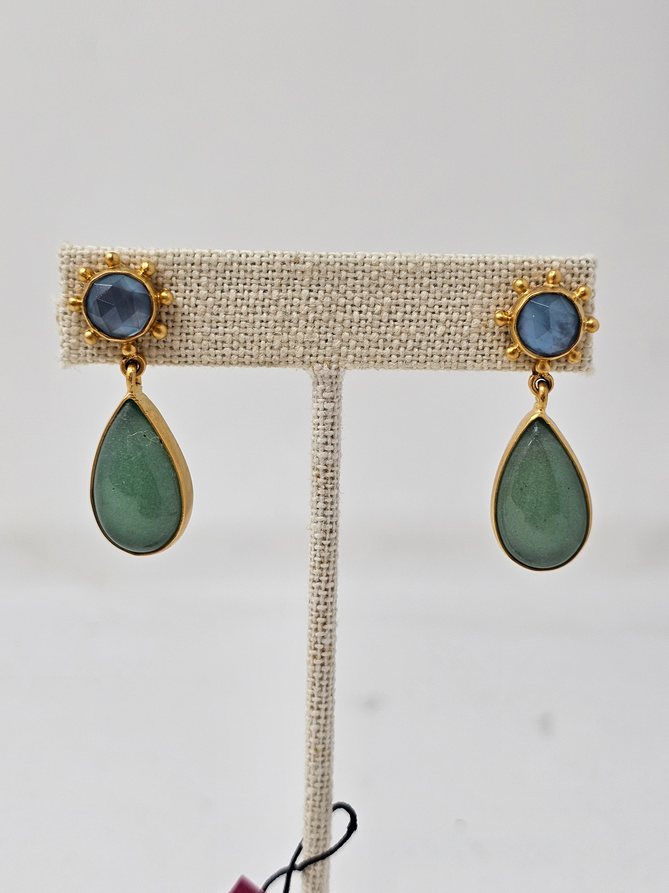 Dina Mackney Aventurine Doublet Pinwheel Earrings