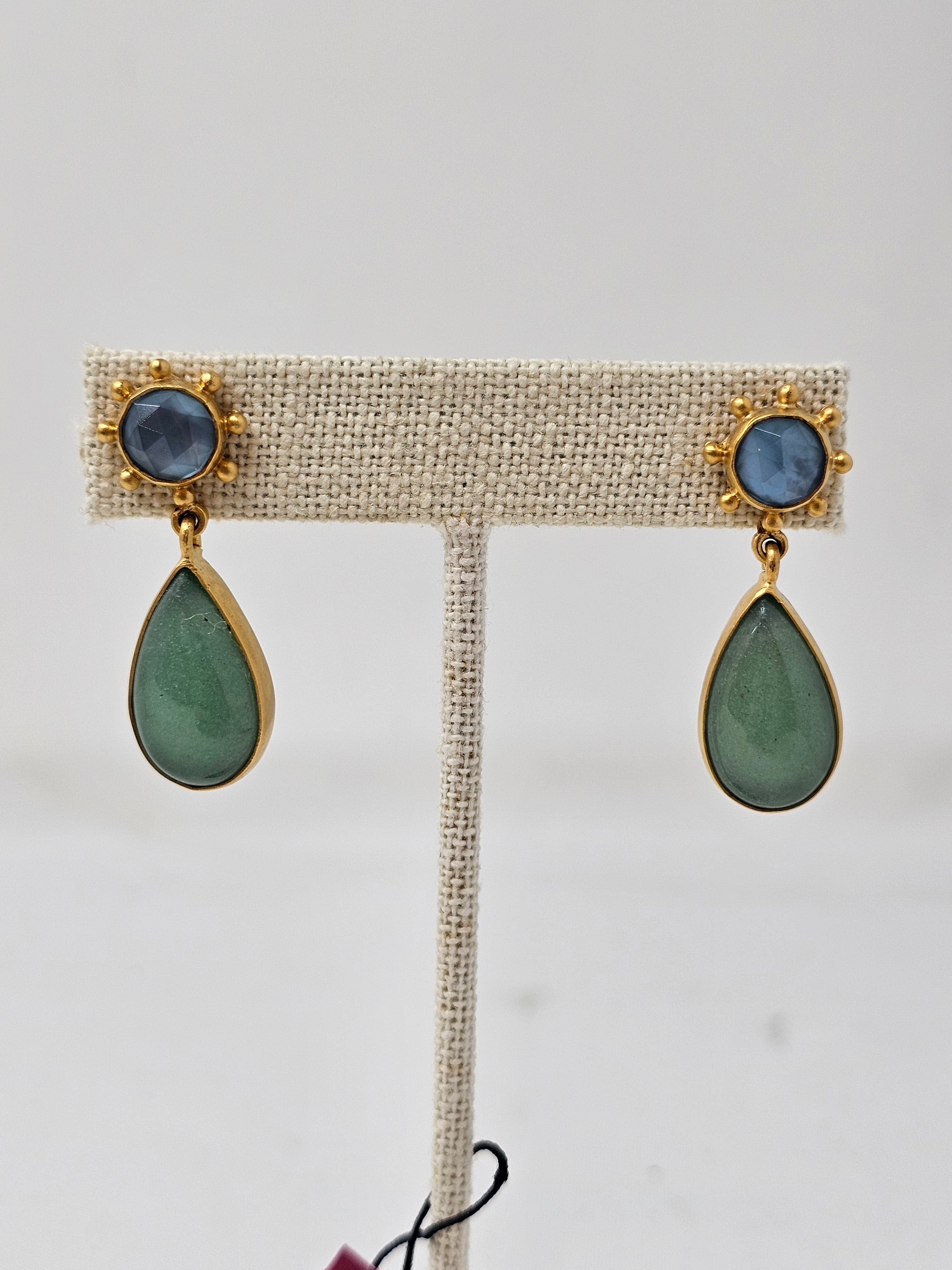 Dina Mackney Aventurine Doublet Pinwheel Earrings