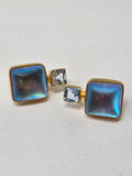 Dina Mackney Blue Topaz Luminite Stud Earring
