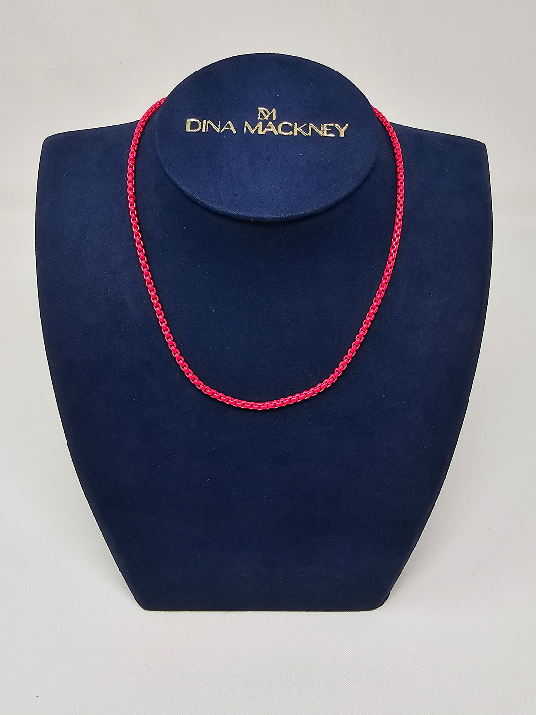 Dina Mackney Pink Enamel Necklace