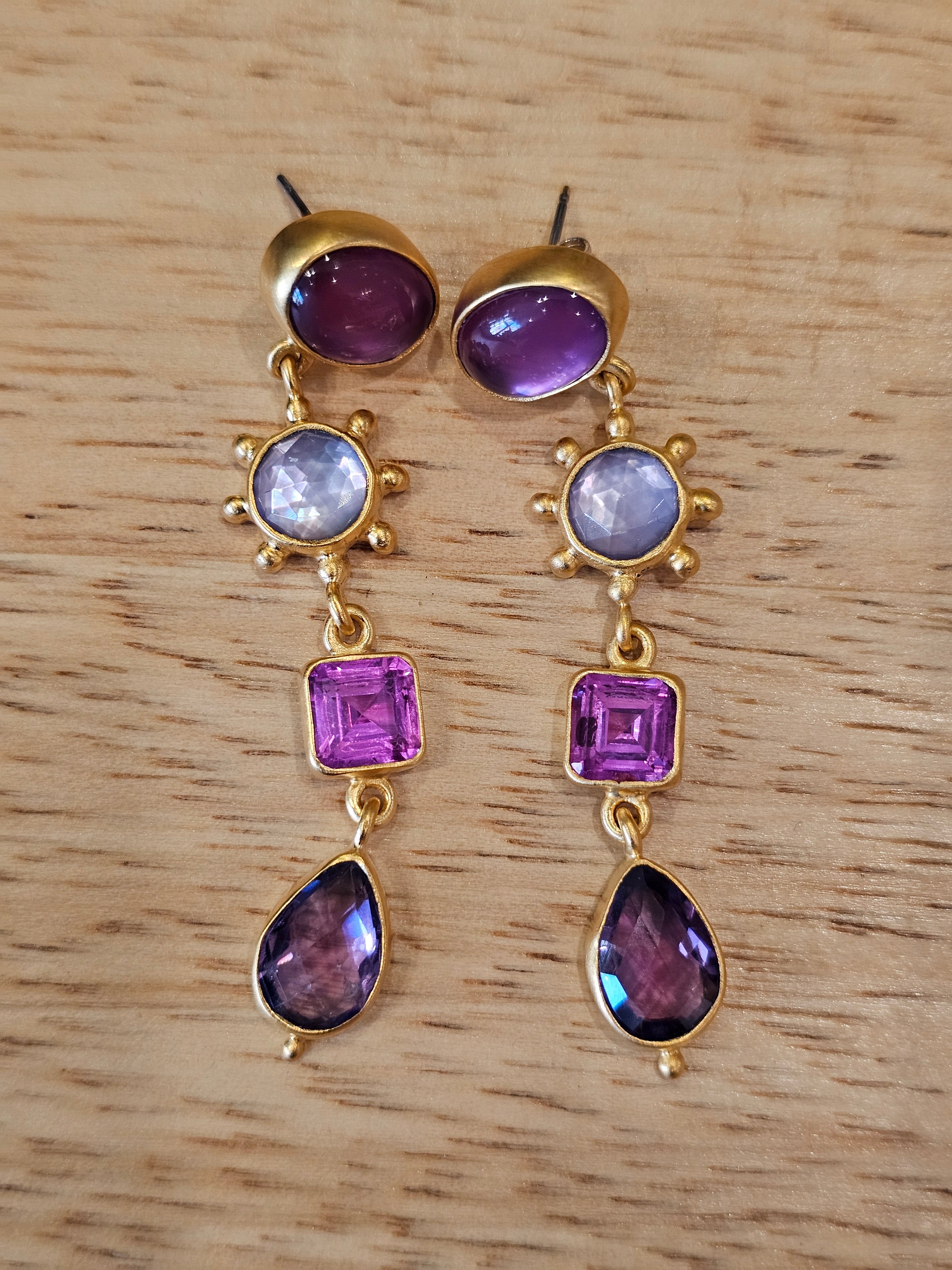 Dina Mackney Linear Pink Earring