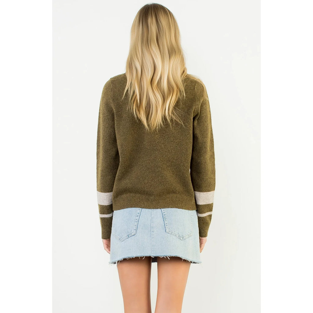 THML Olive American Flag Sweater