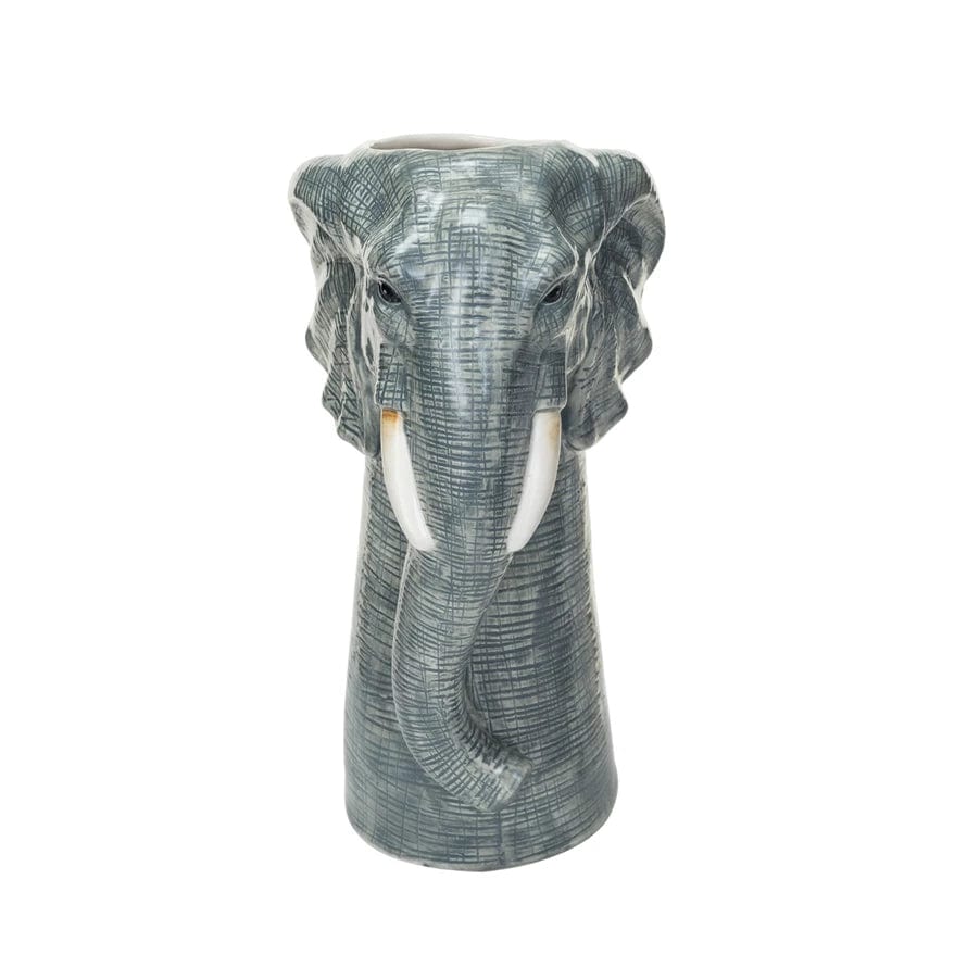 Creative Co Op Stoneware Elephant Vase