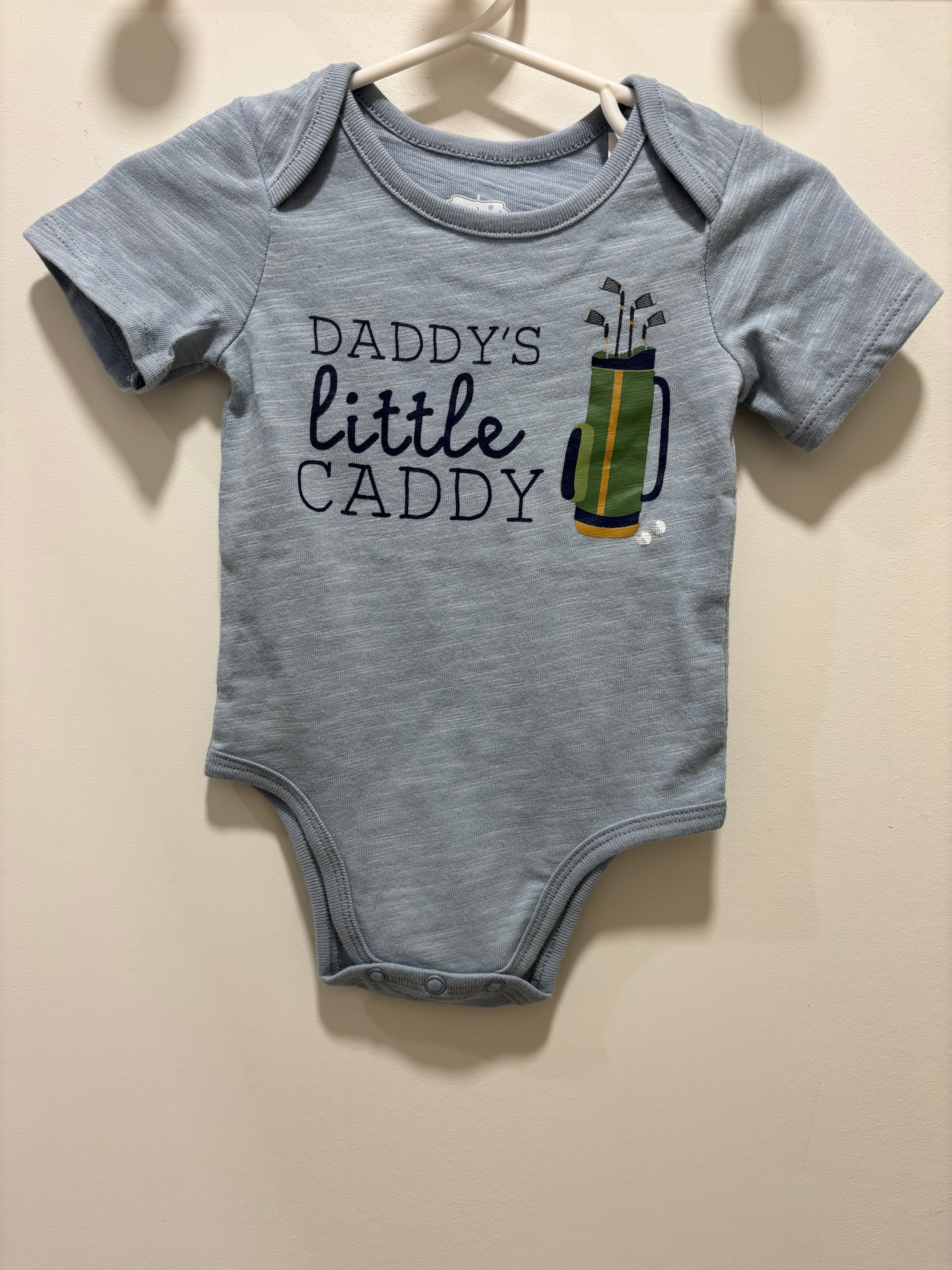 Mudpie Daddy’s Little Caddy Blue Onesie