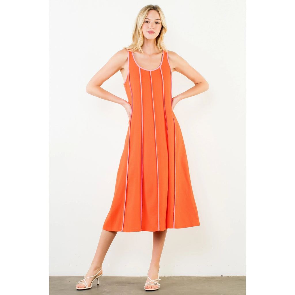 THML Summer Striped Midi Dress