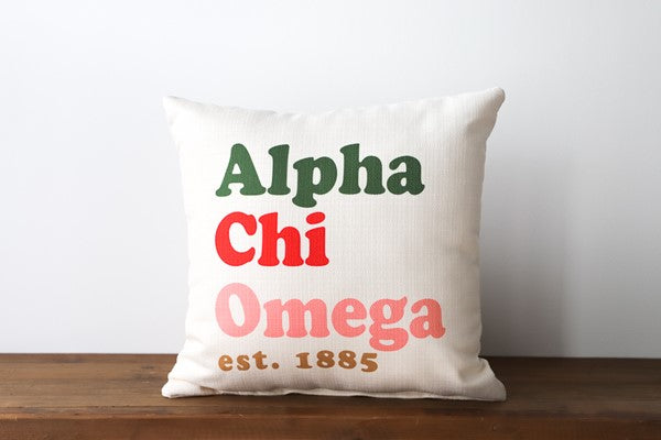 Little Birdie Alpha Chi Omega Piping Red Pillow
