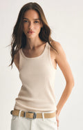 Z Supply Classic Scoop Ribbed Tank Crystal