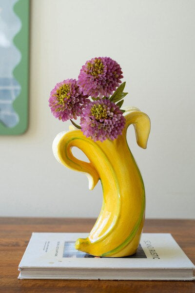 Kalalou Ceramic Banana Vase
