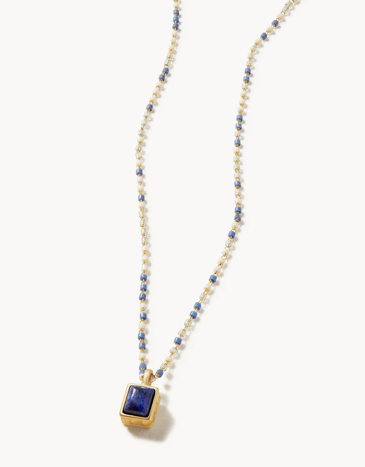 Spartina 449 Naia Petite Beaded Necklace 16” Lapis