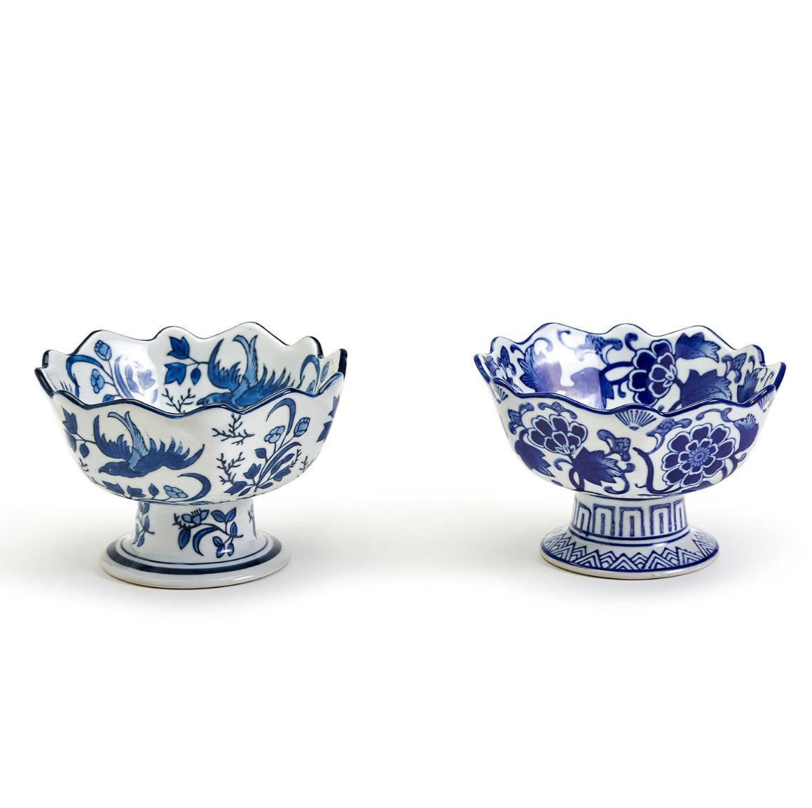 Twos Company Scalloped Blue Willow Bowl Set Of Two