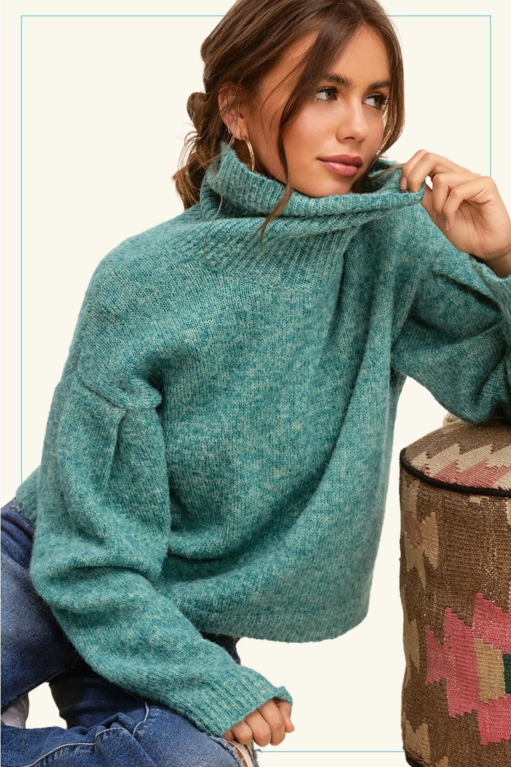 Mermaid Turtleneck Long Sleeve Sweater
