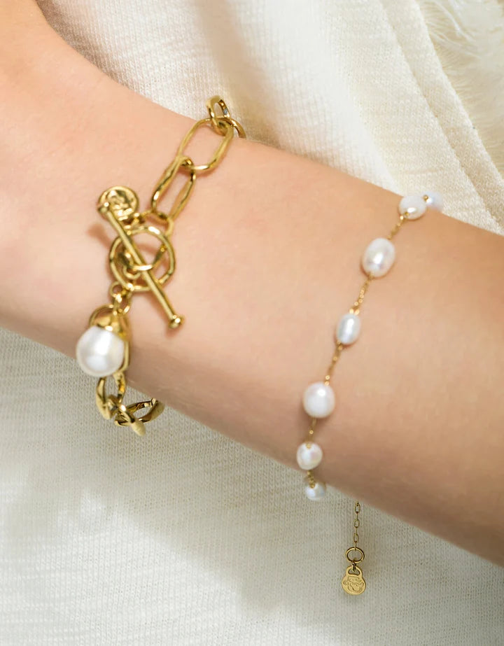 Spartina 449 SP Buckingham Bracelet 7-8” Pearl White