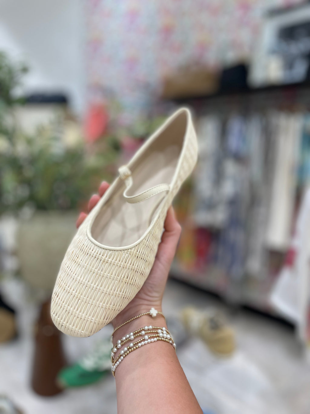 Billini Vincentian Cream Raffia Flat