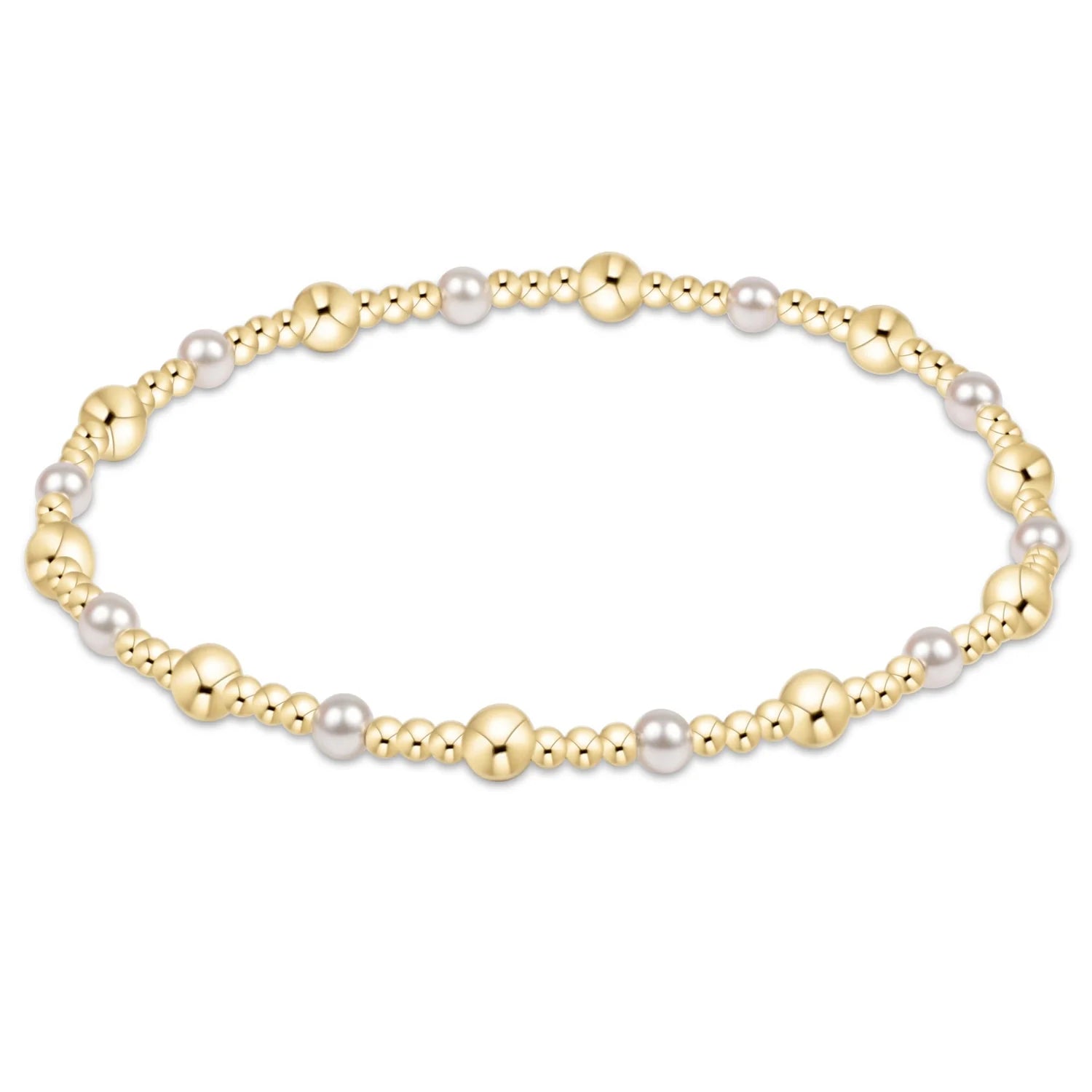 Enewton Classic Gold Sincerity Pattern 4MM Bead Bracelet Pearl