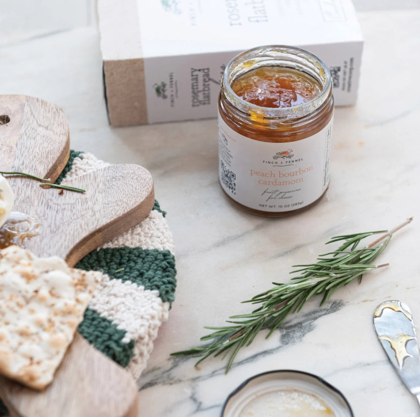 Finch and Fennel 10oz Peach Bourbon Cardamom Fruit Preserve