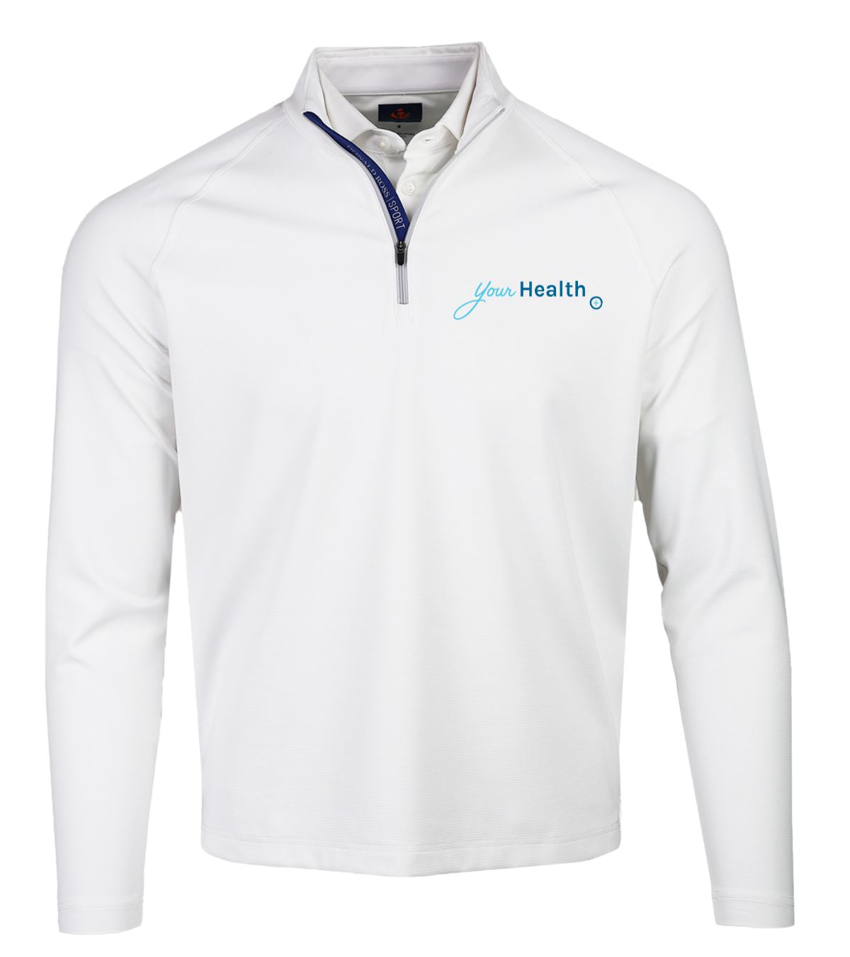 NIALL 1/4 ZIP RIBBED PULLOVER - WHITE