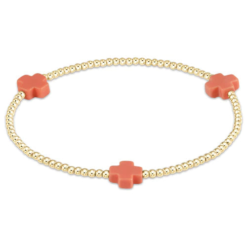 Enewton Signature Cross Gold Pattern 2MM Bead Bracelet