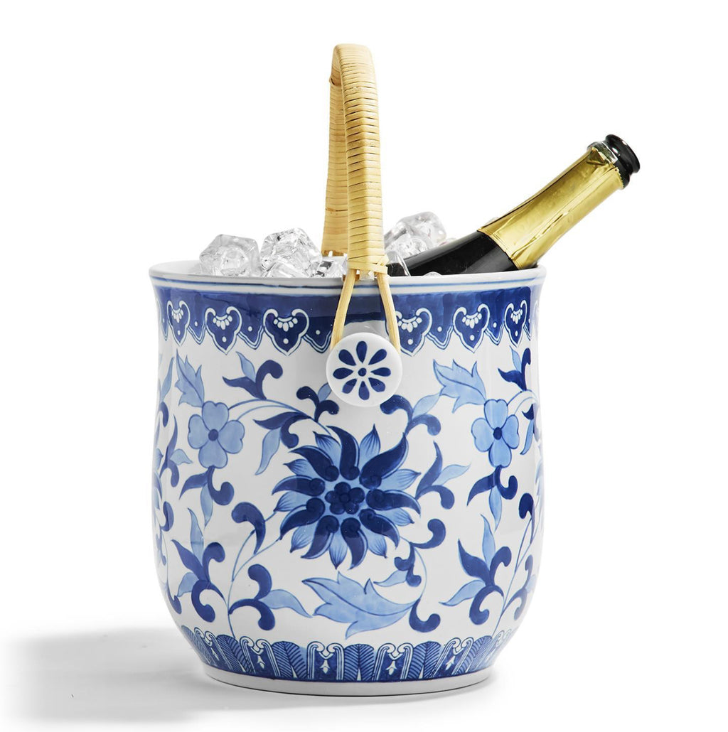 Twos Company Canton Collection Blue Willow Wine Chiller Bucket