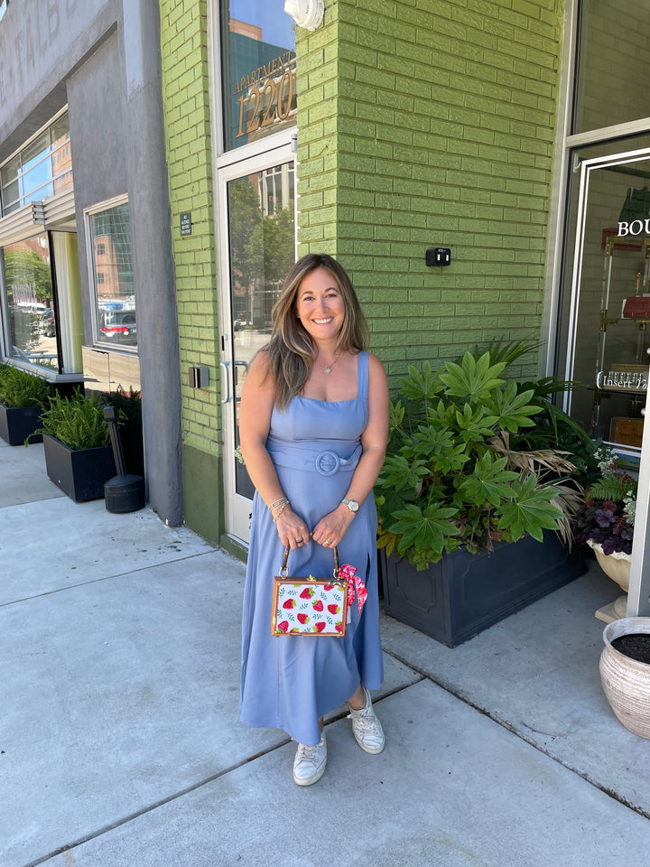 Dress Forum Blue Belted Dress