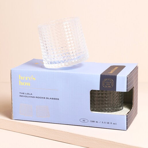 (Heres How) Lola Revolving Rocks Glass Set Of 2