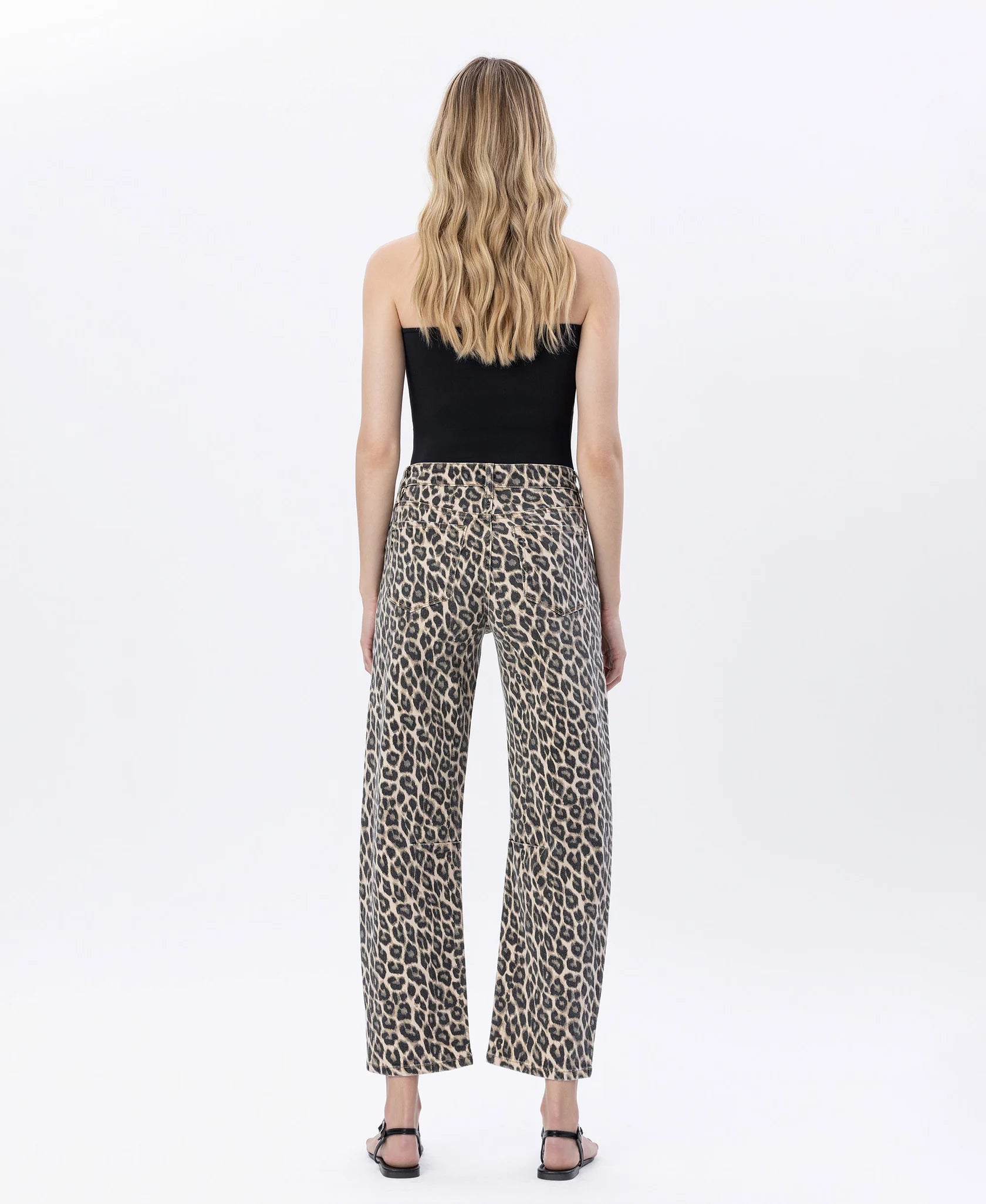 Vervet High Rise Cheetah Barrel Jeans