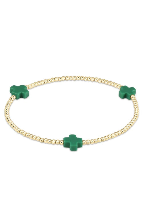 Enewton Signature Cross Gold Pattern 2MM Bead Bracelet