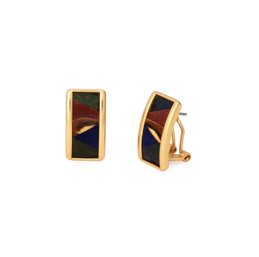 Brackish Hudson Rectangle Stud Earring Gold
