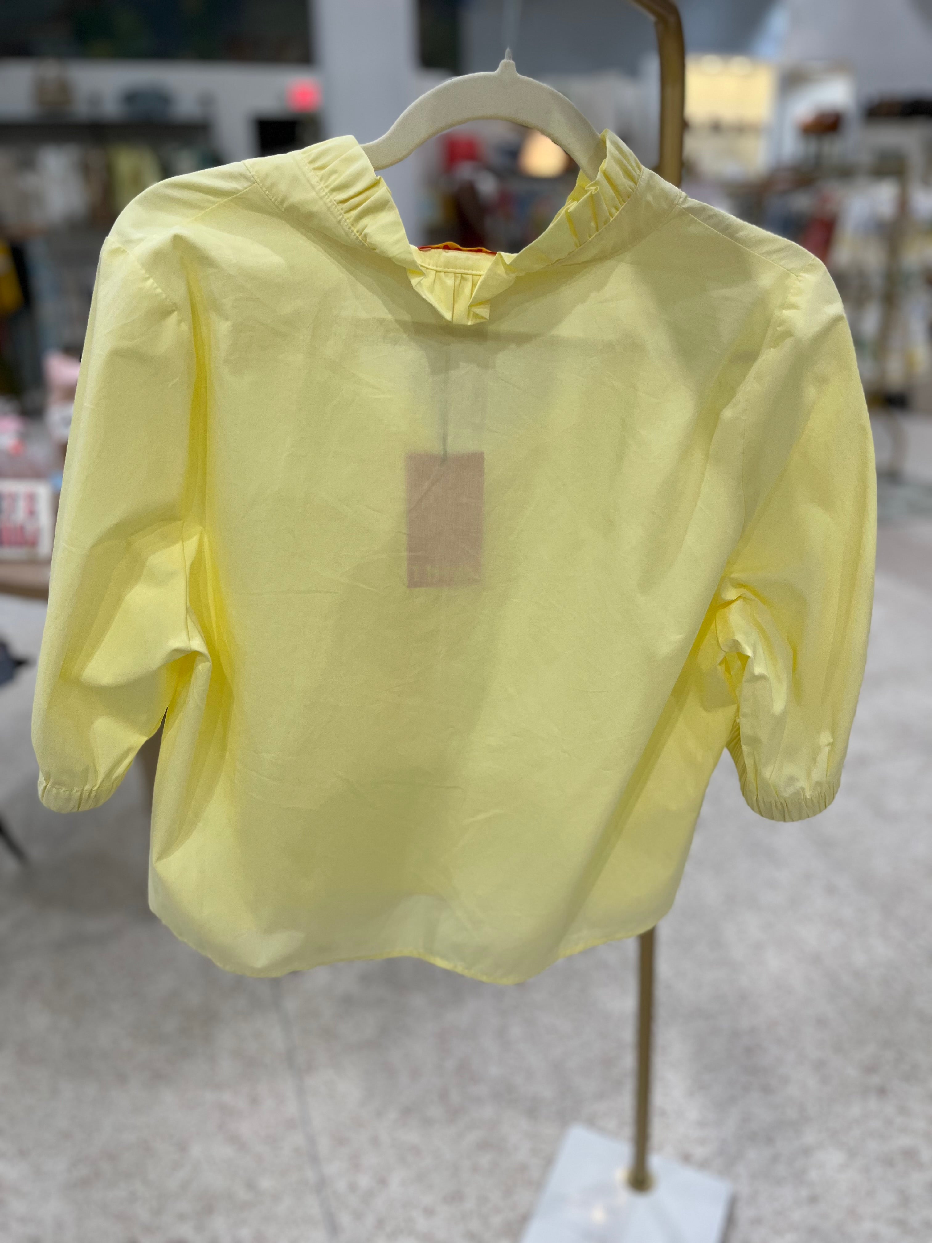 THML Yellow Puff Sleeve Blouse