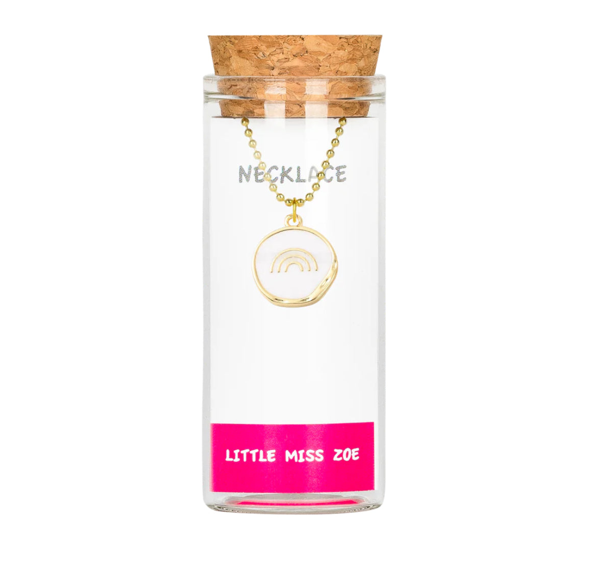 Little Miss Zoe Charm Necklace In Glass Bottle