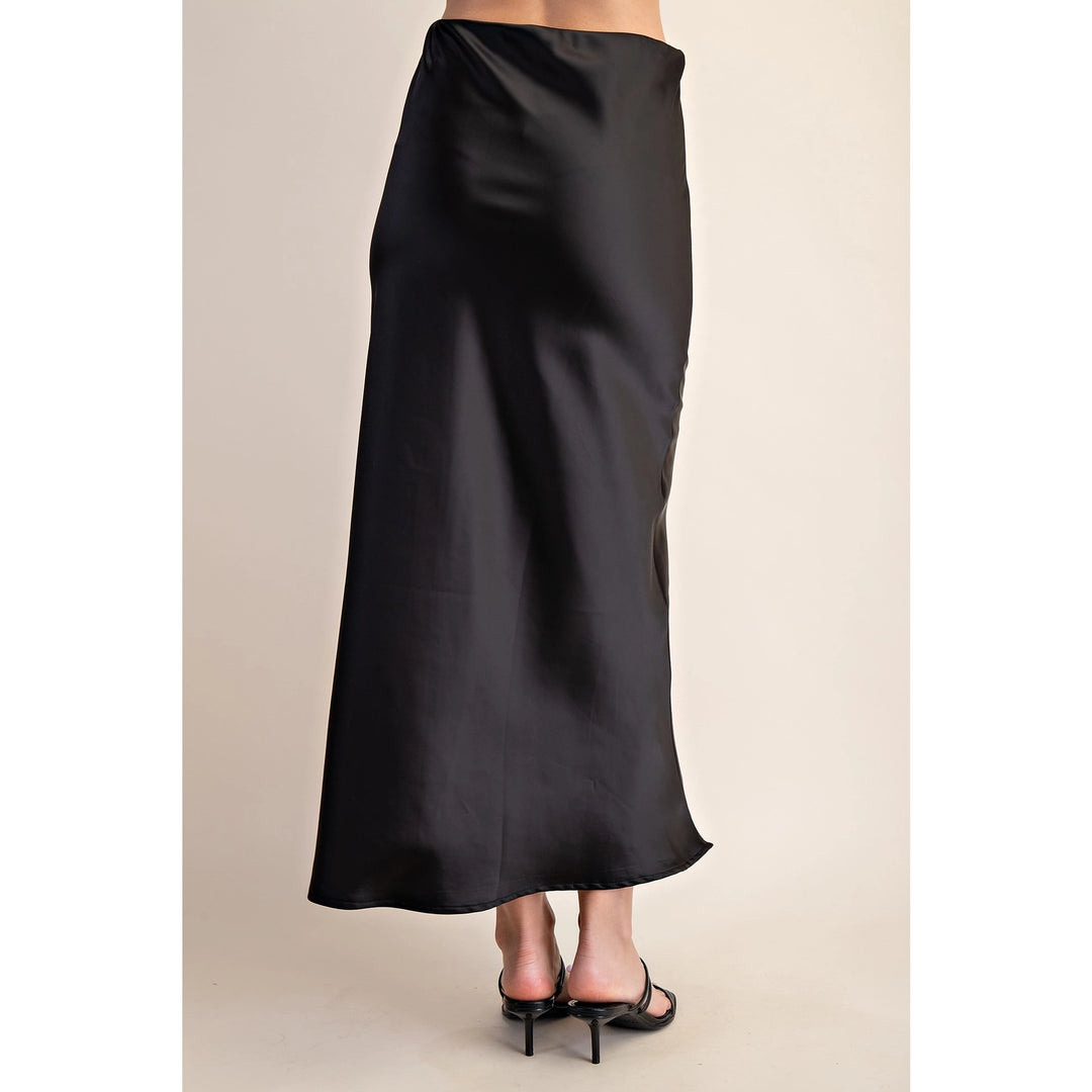 Black Satin Maxi Skirt