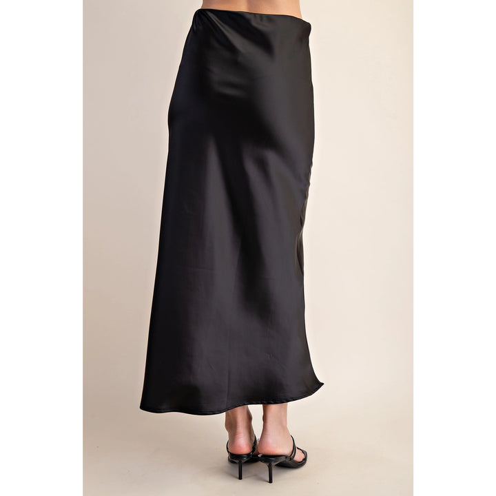Black Satin Maxi Skirt