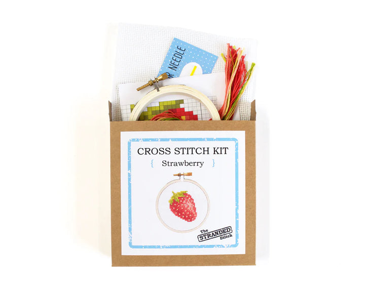 The Stranded Stitch Cross Mini Stitch Kit Strawberry