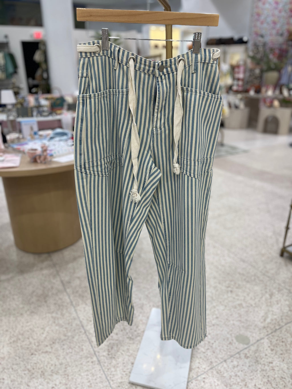 Miou Muse Striped Denim Pants
