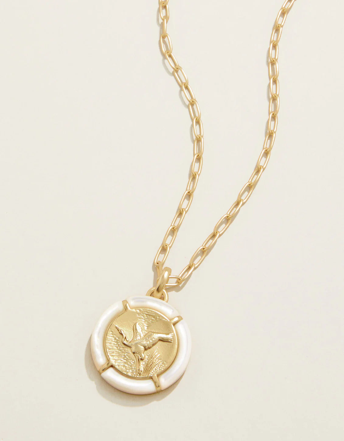 Spartina Heron Necklace Mother of Pearl