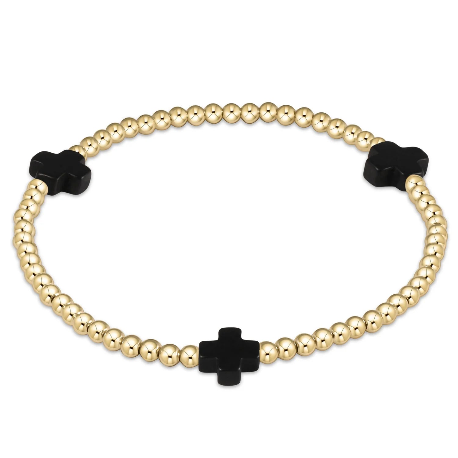 Enewton Signature Cross Gold Pattern 3MM Bead Bracelet