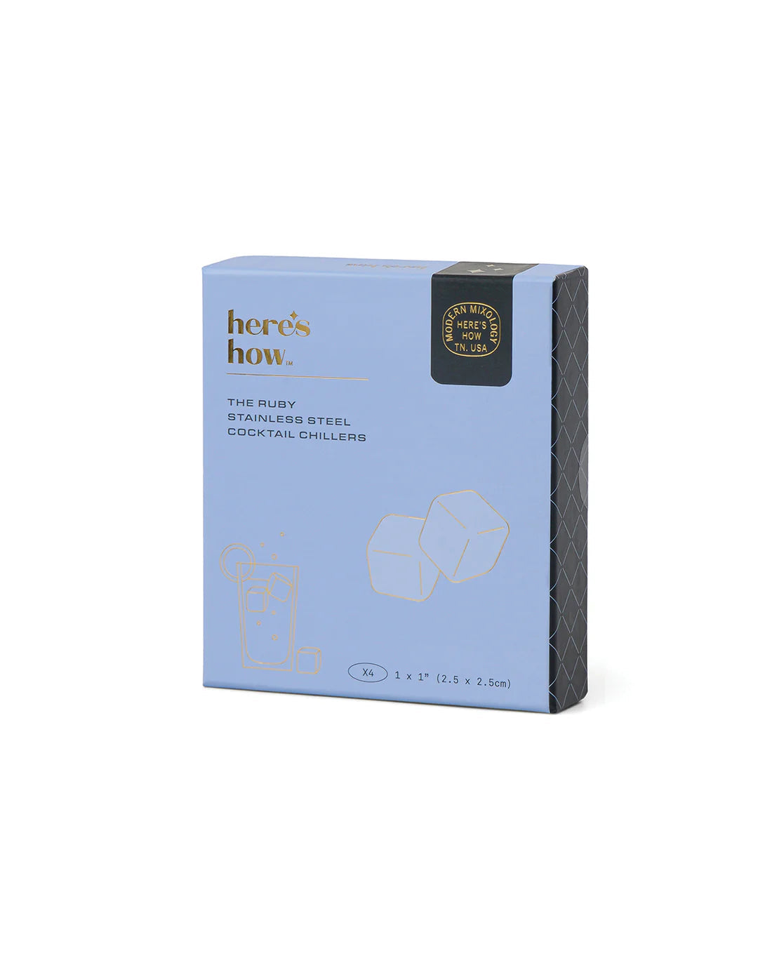 Ruby Cubes In Silver Cocktail Chillers Set Of 4