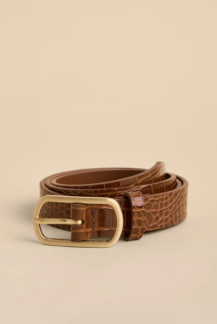 Spartina 449 Siren Thin Belt Croc Brown
