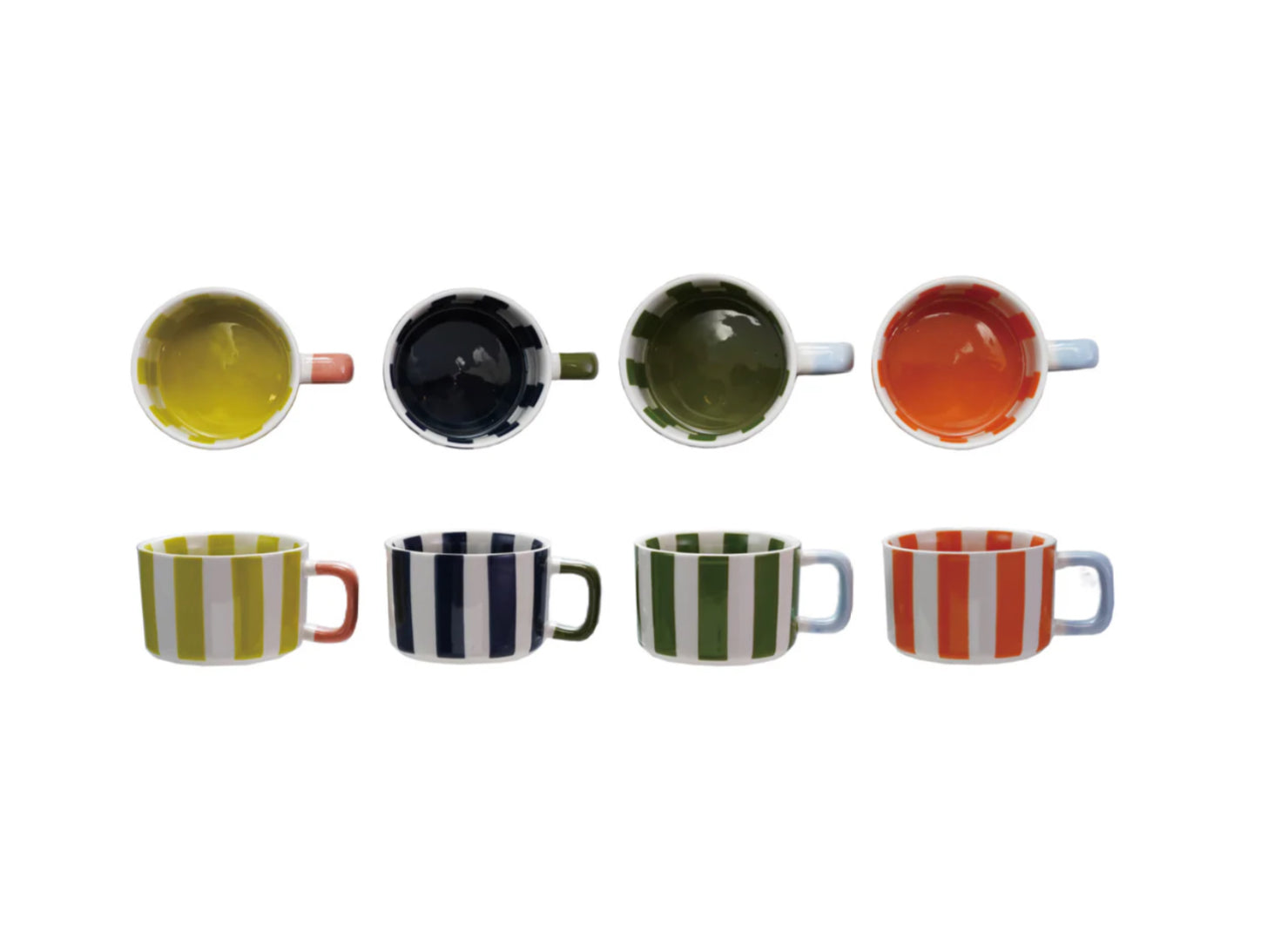 Creative Co-Op Stoneware Striped Mug