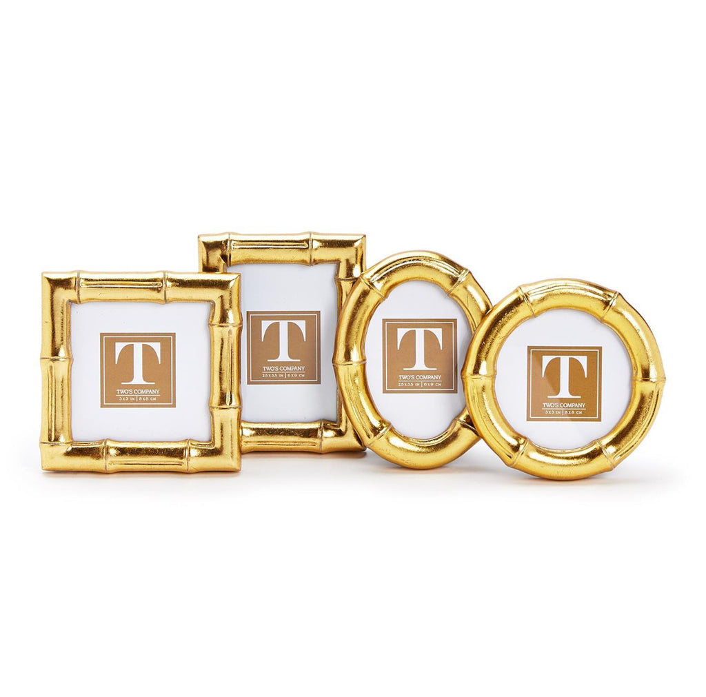 Twos Company Gold Faux Bamboo Frames Set Of Four