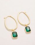 Spartina  Chateau Hoop Earrings Dark Green 18 KT Gold Plated