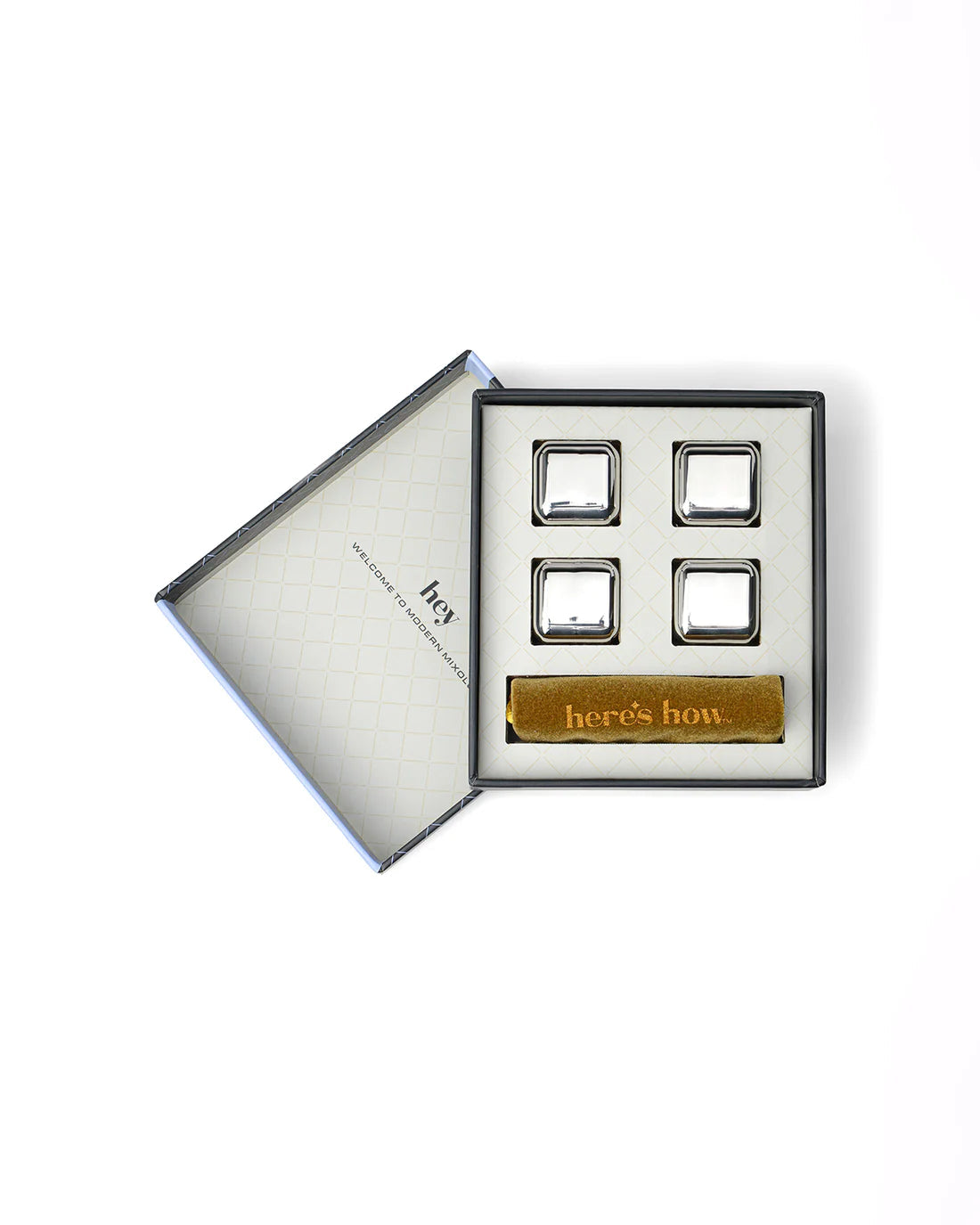 Ruby Cubes In Silver Cocktail Chillers Set Of 4